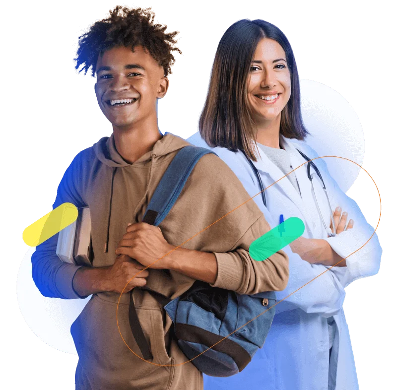 Um estudante e uma médica